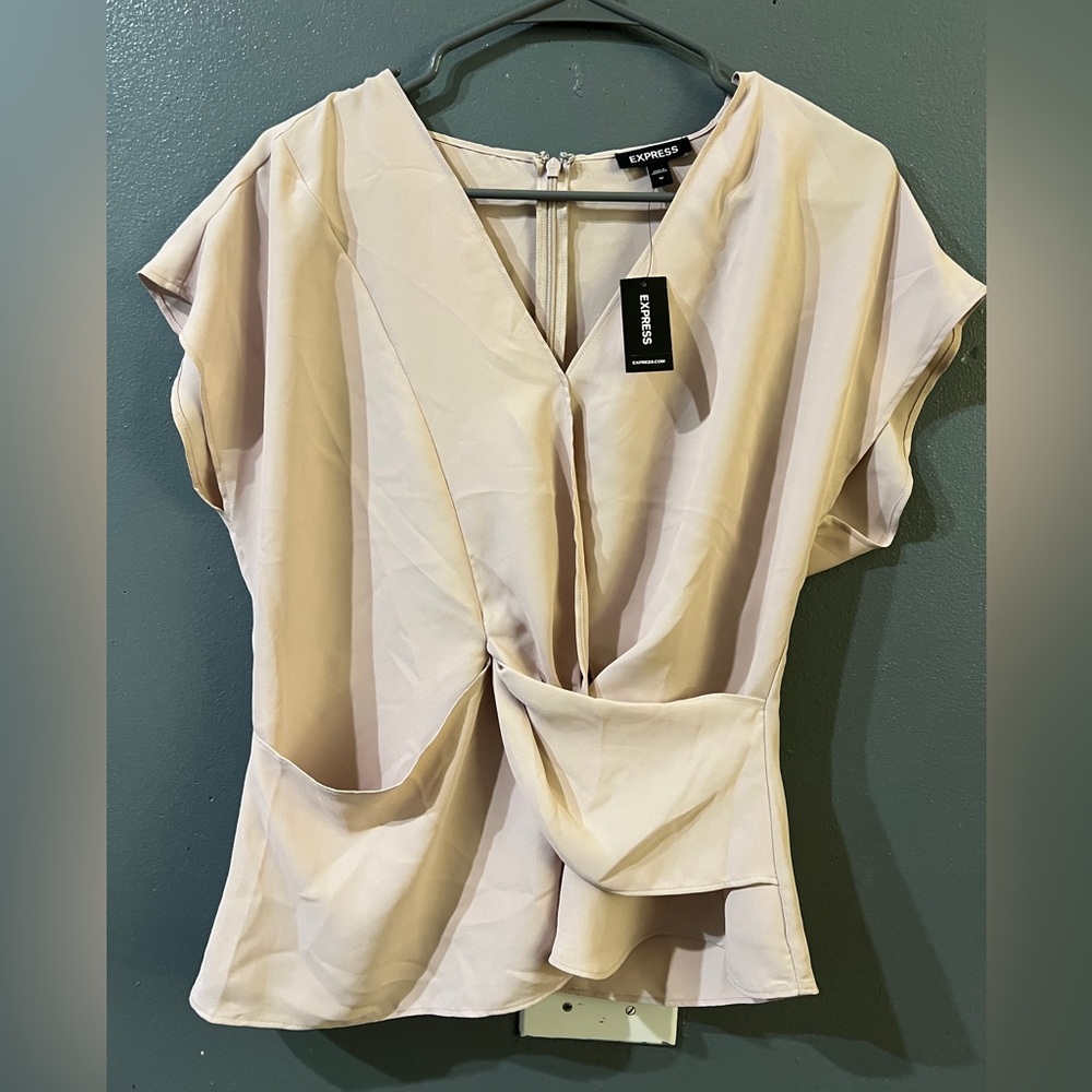 Express Women's Blush Drape Blouse